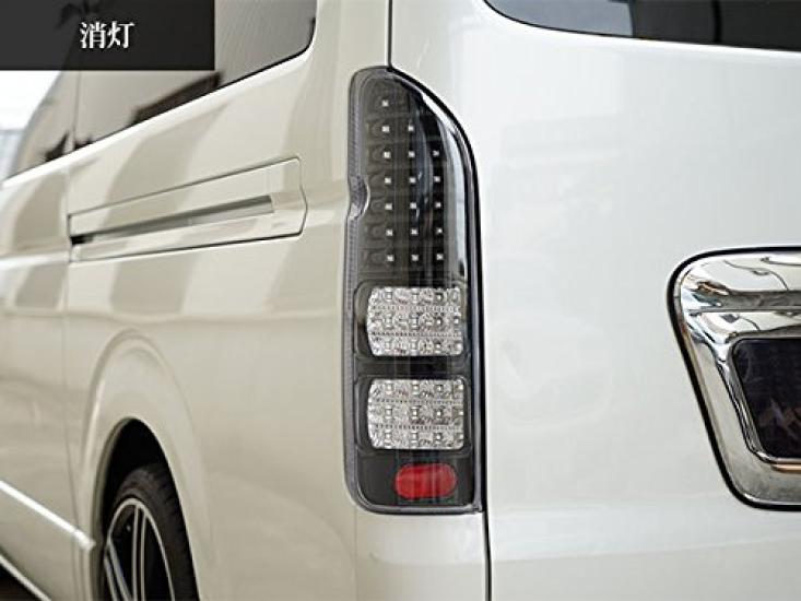 Regius Ace 200 Series LED Half Black Clear Tail Lights TRISTAR'S [Hiace (1st-8th Generation)]