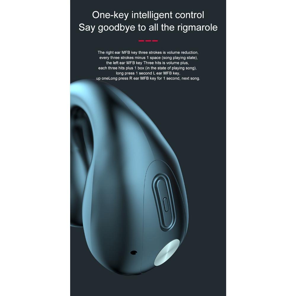 Äkta trådlöst clip-on sportheadset, Musik Hängande Video Bekvämt TWS Dobby Stereo HD-samtal Headset, för Telefon Spelheadset Intelligens Headset