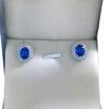 Silver-Plated Coconut Ruby and Blue Spinel Jewelry Set - Ring, Stud Earrings, and Pendant