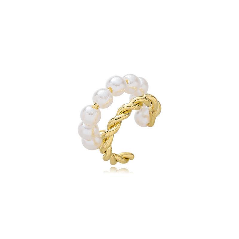 

Fashion Charm Double Layer Pearl Clip on Earrings Fake Piercing Ear Bone Clips for Women Korea Simple Zircon Gifts Accessory золотой