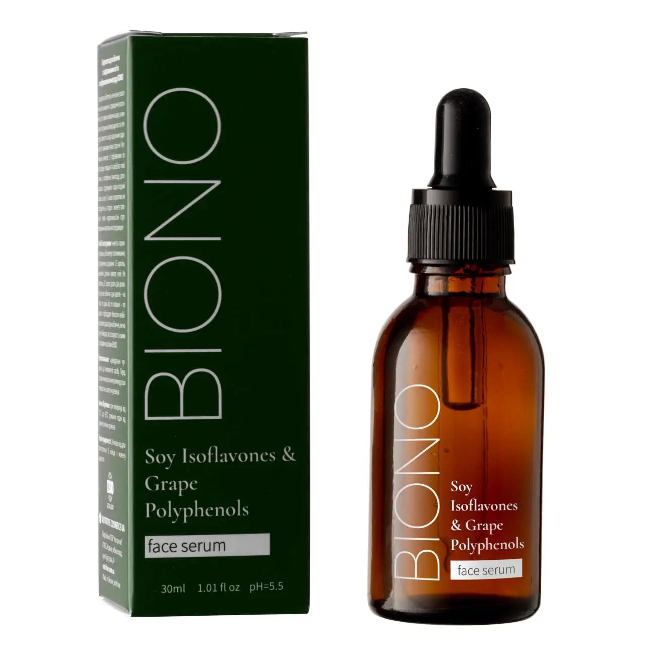 

Антиоксидантна сироватка для обличчя Soy Isoflavones & Grape Polyphenols Biono 30 мл