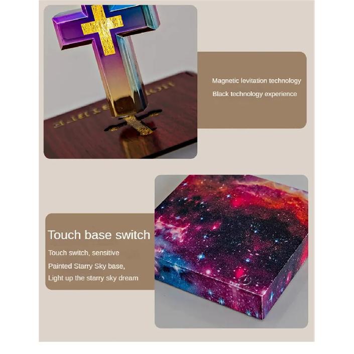 Magnetic Levitation Cross Bible Night Light for Room Home Decoration Desk Accessories Decor Novelty Gift