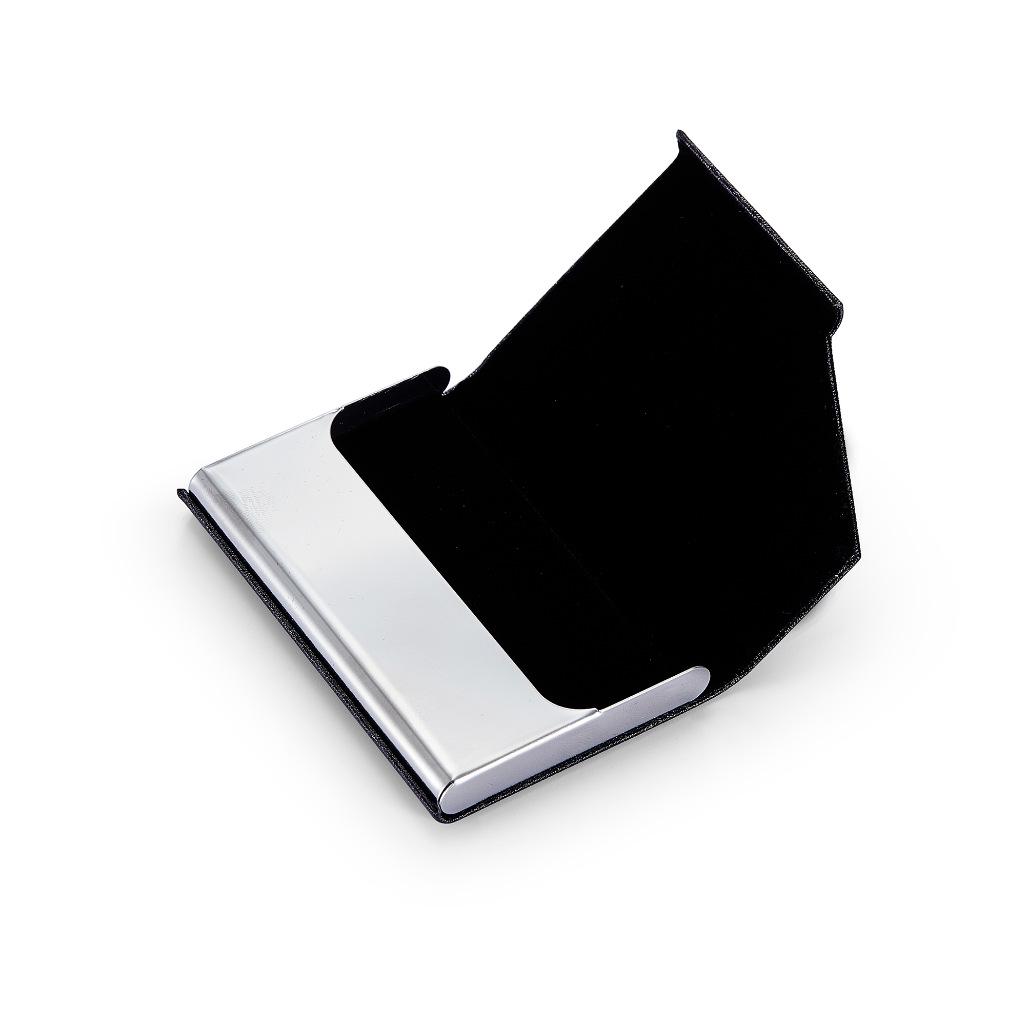 Custom Stainless Steel and PU Business Card Holder with Logo