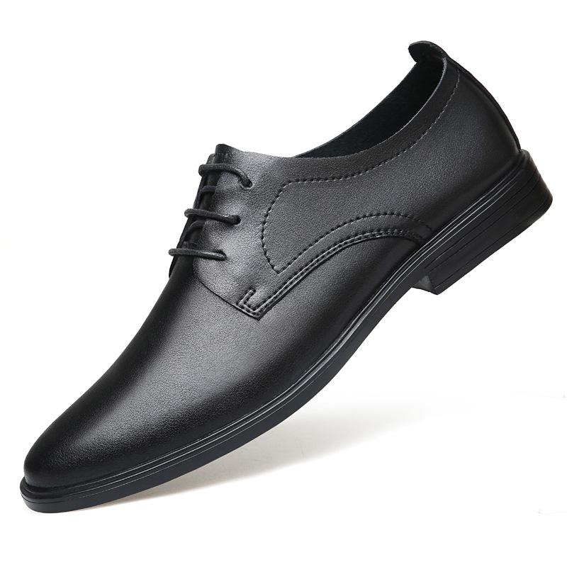 Large size casual business dress leather shoes men's shoes wedding shoes versatile single shoes work microfiber leather business leather