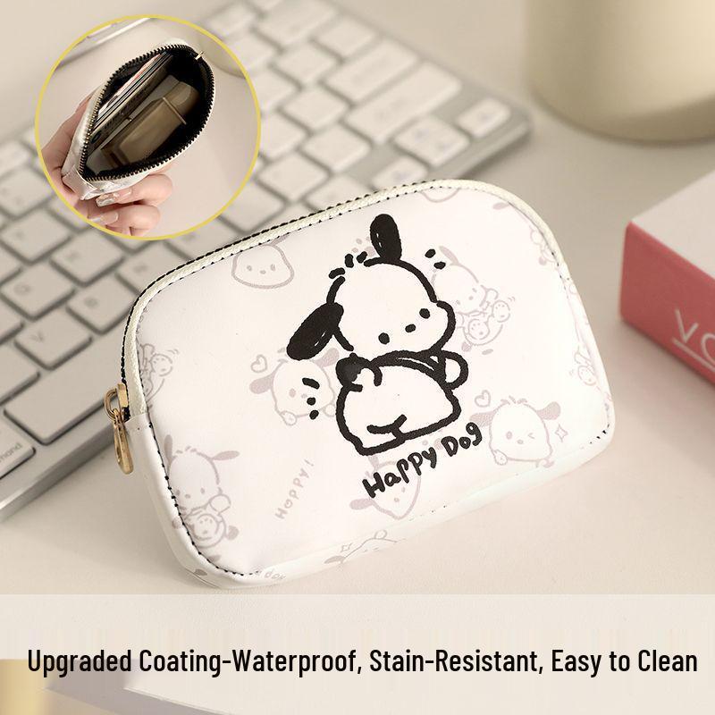 Pochacco Cartoon Waterproof Mini Coin Purse: Cute Women's Coin Pouch for Lipstick, Earphones, Kids' Wallet