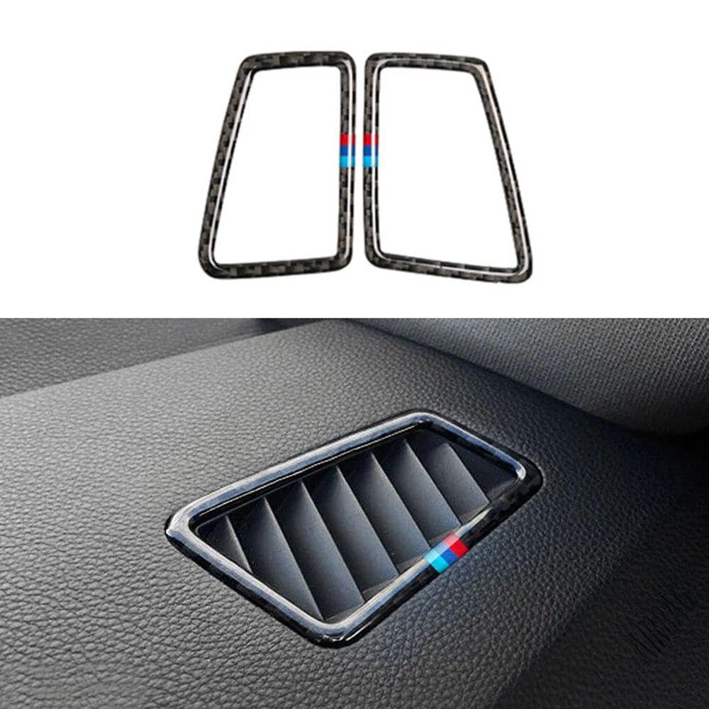 Carbon Fiber Left/Right Hand Driving Car Air Conditioning Outlet Frame Sticker Accessories For BMW 3 Series E90 E92 E93 2005-12