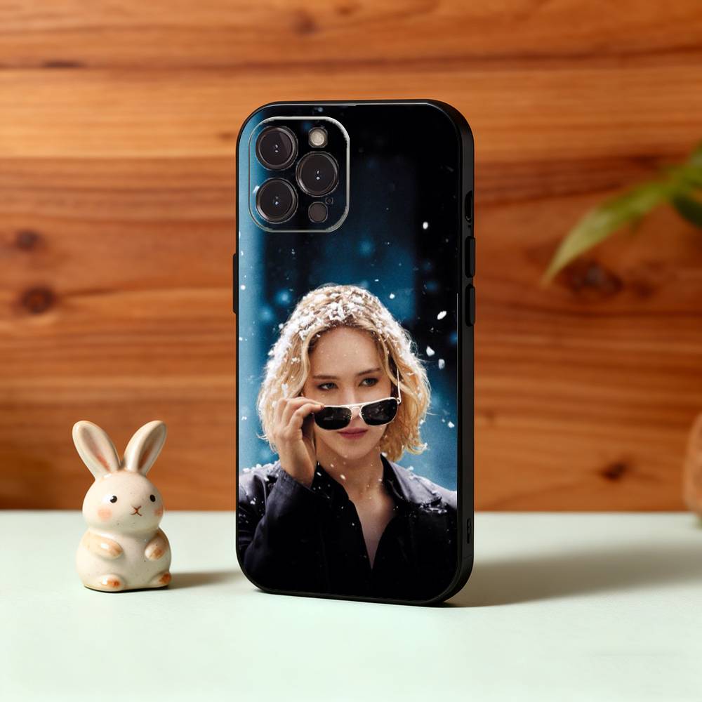Actor J-Jennifer L-Lawrence Phone Case For iPhone17,16,15,14,13,12,Plus,Pro Max, 5G Others Soft Black Cover
