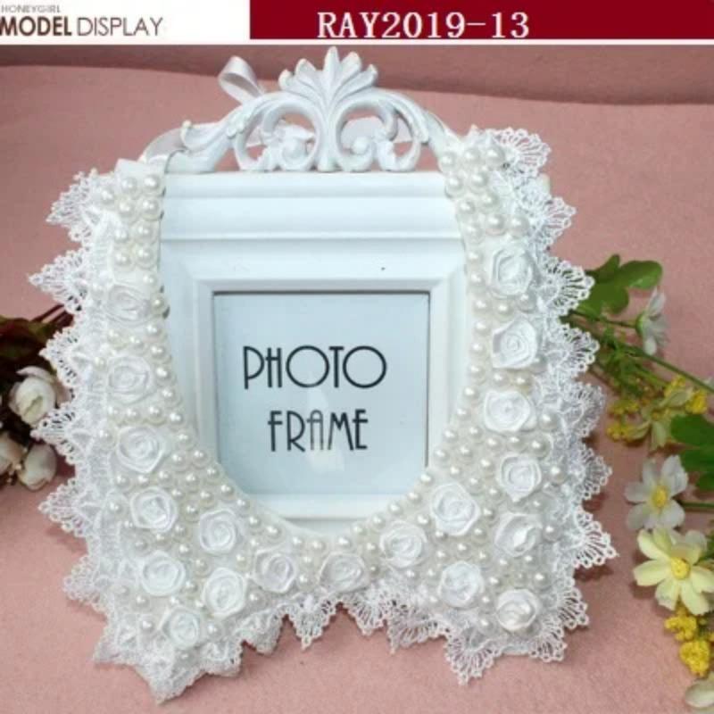 1PCS Lace Collar Flower Decoration DIY Embroidery Pearl Clothes Collar Stereoscopic Hollow Embroidery Fake Collar Wearable Colla
