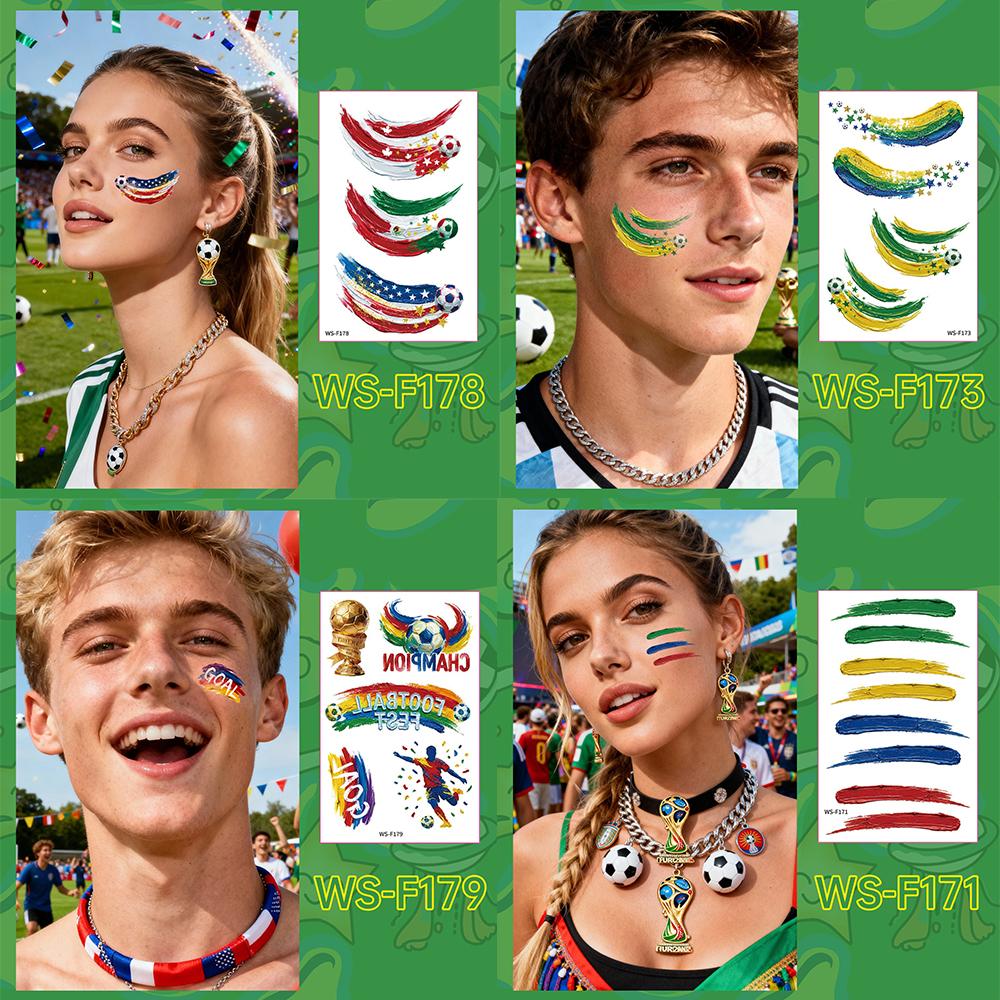10-sheet 2026 World Cup Temporary Tattoos For Soccer Party Decorations