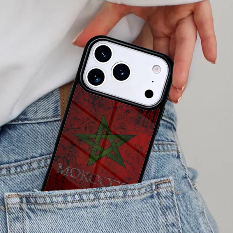 Flag of Morocco Phone Case for iPhone 16e 15 14 13 12 17 Pro Max Plus Air 17pro Cover Coque
