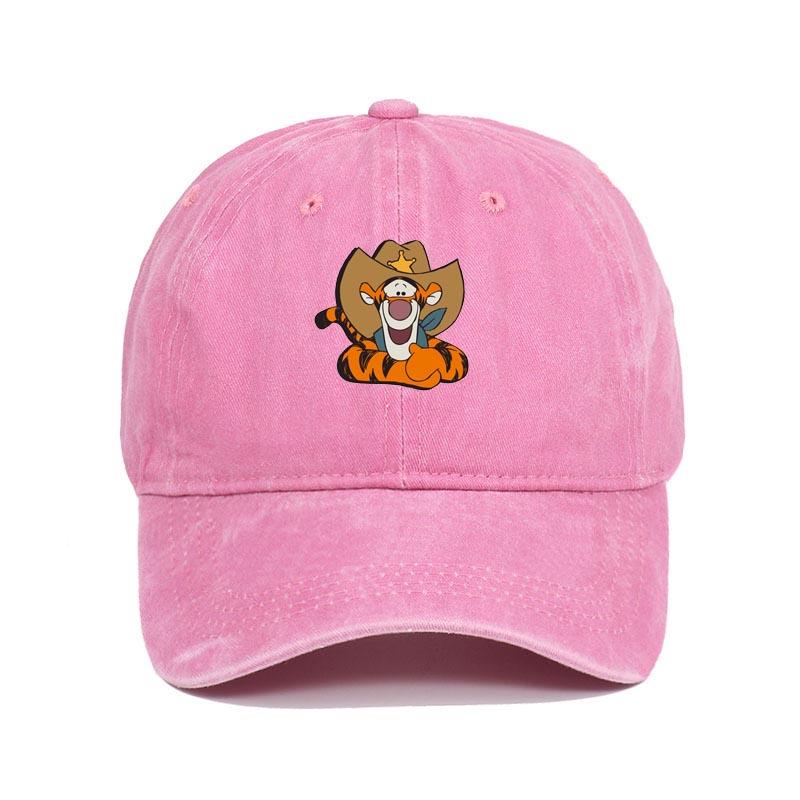 Fashion Cartoon Print Baseball Cap for Men Women Casual Hip-hop Hat Retro Washed Adjustable Dad Hat Outdoor Trucker Sun Hat