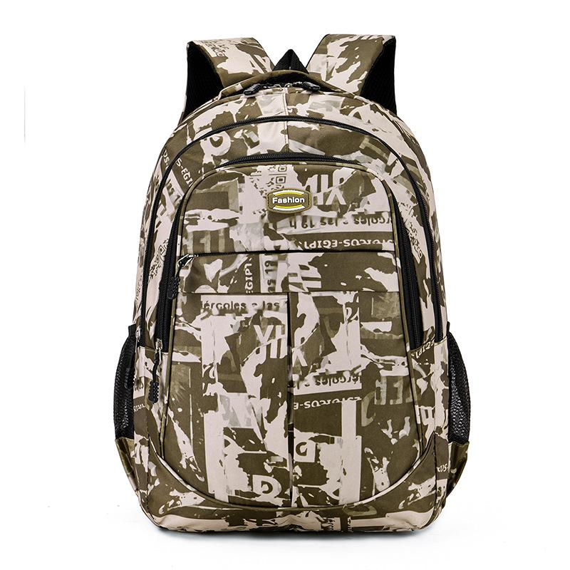 Student schoolbag boys junior high school students large capacity light high school students backpack 2 new camouflage backpack