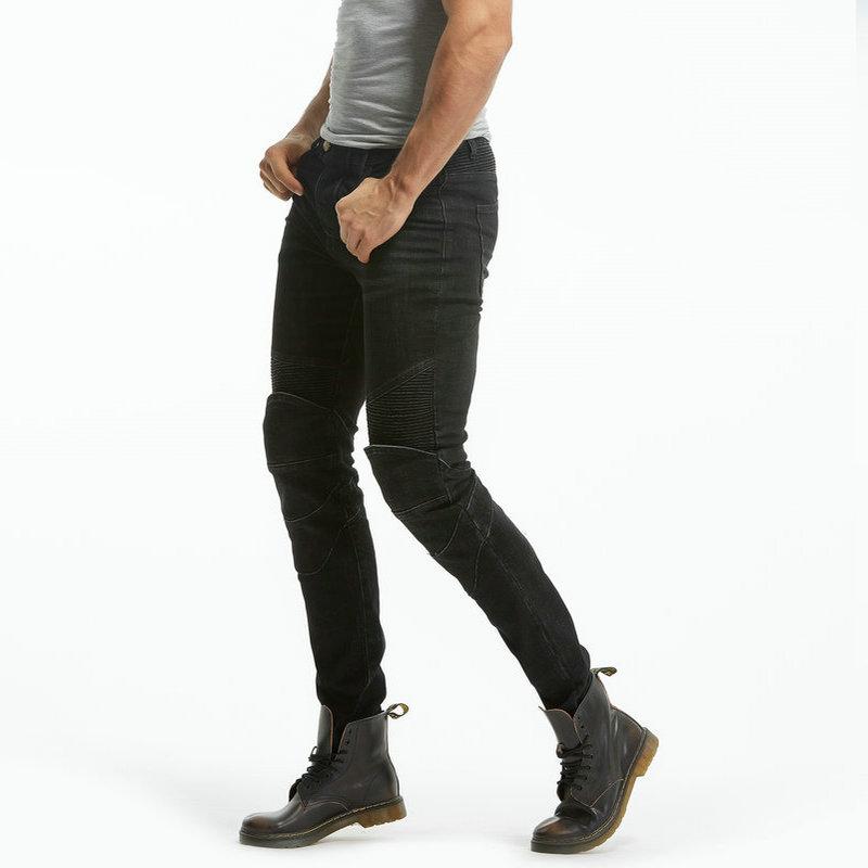 Motorradjeans Herren Retro und Alt Lässig Motorradhose, Elastische Radfahrer Ritter Anti-Drop Hose, Silikon Schutzausrüstung