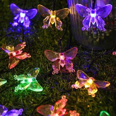 Solar Butterfly LED Outdoor String Lights