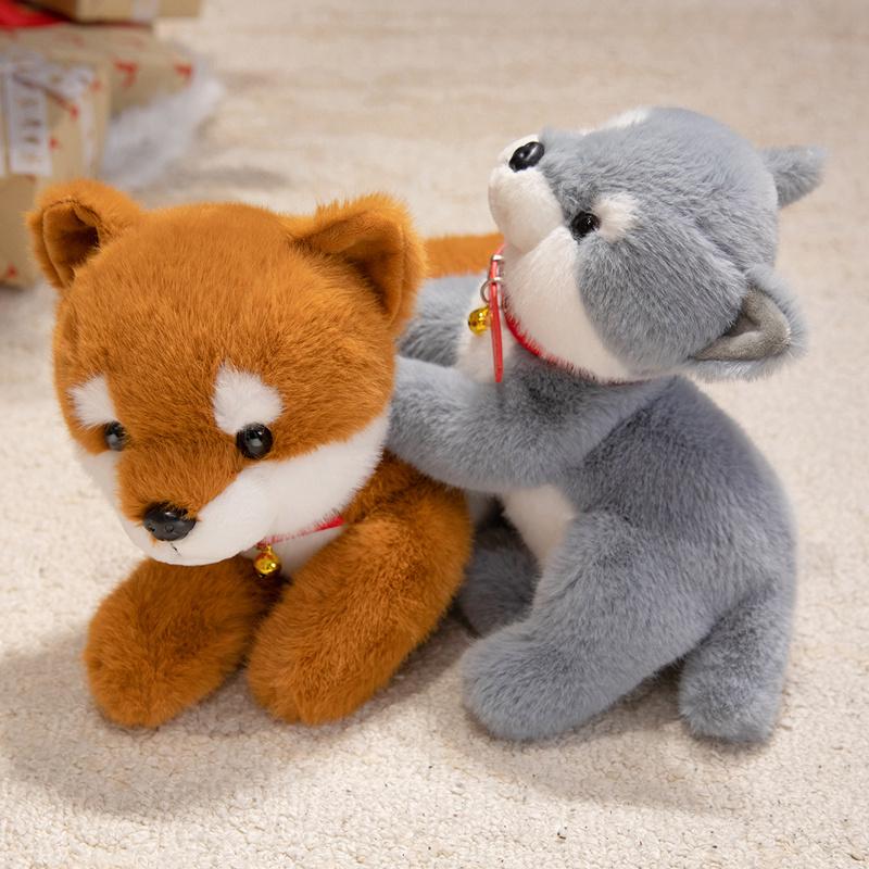 3340Cm Lying Dog Puppy Doll Plush Toy Stuffed Cartoon Animal Bichon Frise Border Collie Shiba Inu Plushie Companion Gift