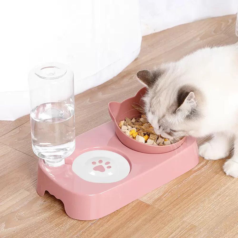 1 piece - Cat Bowl Double Bowl Dog Bowl Automatic Drinking Water for Dogs and Cats Feeding Double Bowl, Suitable for Pets
