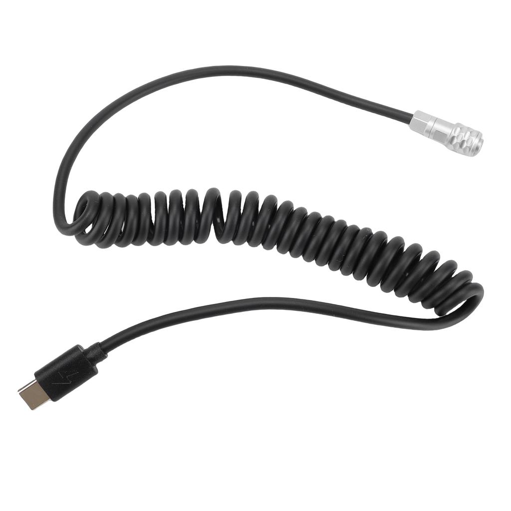 Power Cable Fit for BMPCC 4K 6KPro Camera 59 Inch USB C PD Fast Charging Camera Coiled Power Cord with Power Indicator 2 Pin Female Connector