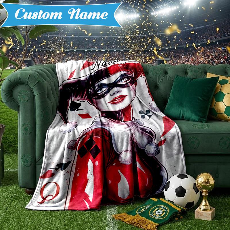 Custom Name Harley Card Blanket Lightweight Ideal Bedding Blanket Perfect for Travel, Camping, Living Rooms, Sofas, Christmas gift
