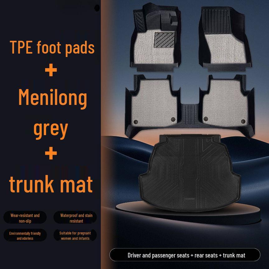 Nano 06 Floor Mats: TPE Surround for 25 Models - Includes Driver's Seat, Carpet Floor Mat, Foot Pad, and Trunk Mat.