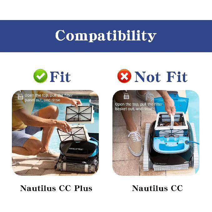 Ultra Fine Filters Compatible with Dolphin Nautilus CC Plus (Not for Nautilus CC), Nautilus CC Supreme, M200/M400/M500, Part # 9991432-R4, Pleated