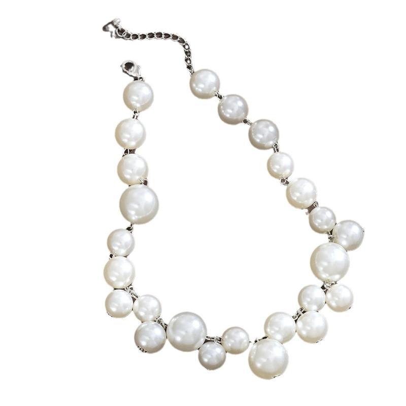 Elegante Collana da Donna con Perle Finte, Choker con Perle Grandi, Collane da Festa, Matrimonio, Gioielli, Regali per Ragazze