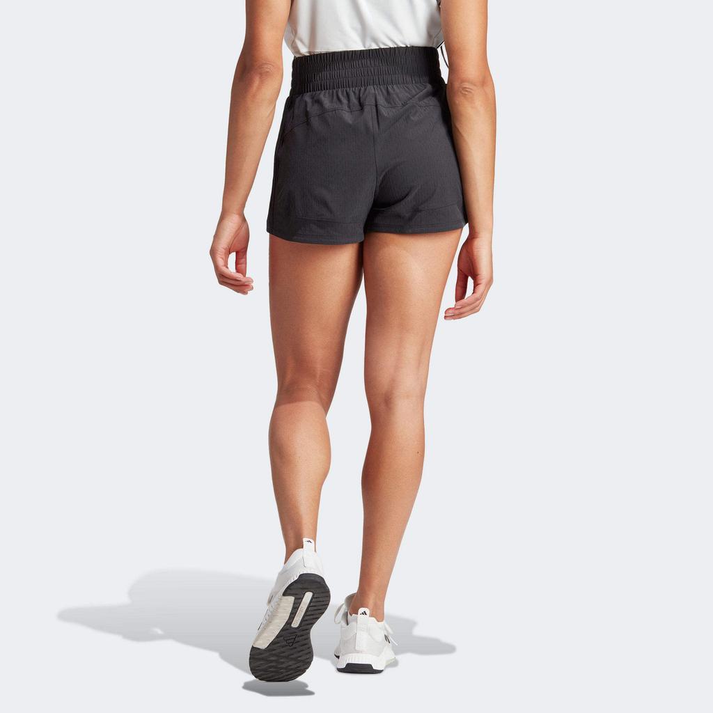 adidas Pacer Material Iteration Solid Color Logo Elastic Waist Sports Shorts Women Shorts Black IQ2634