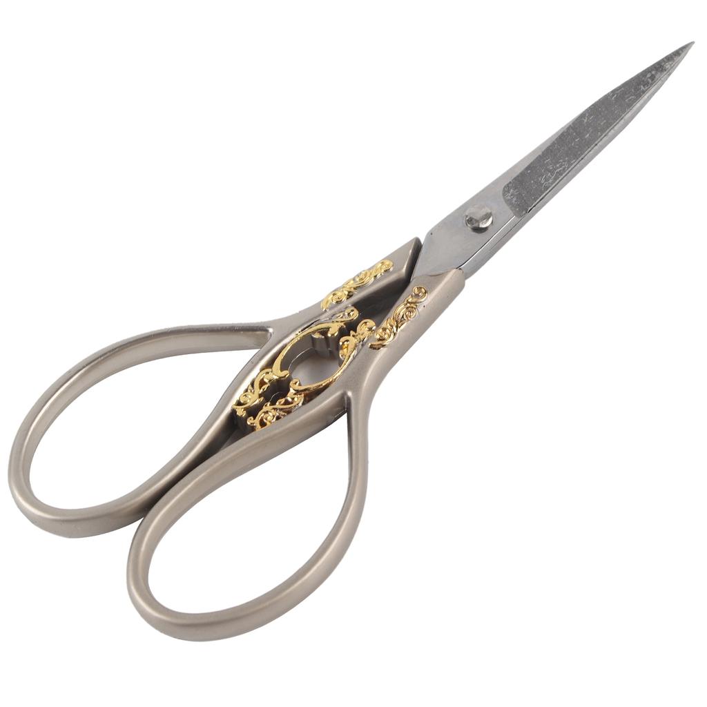 1pc Stainless Steel Tailor Scissors Household   Sewing Accessories(black with gold pattern)