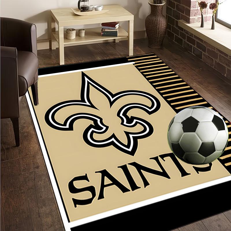 Who Dat Nation Football Rug Office Carpet Non-Slip Mat, Chair Rug Floor Covering for Gaming, Bedroom, Living Room , Home Decor Christmas Gift