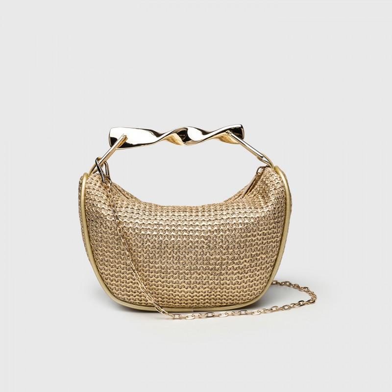 ZR Home Ähnlich Grenzüberschreitend Tragbar Gewebte Tasche Damen Neu Retro Kette Crossbody Stroh Unterarm