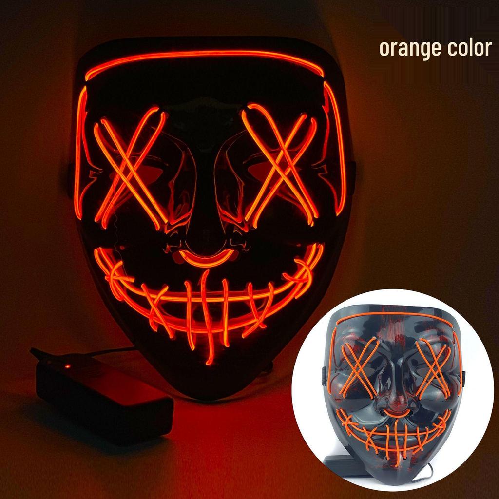 LED Luminous Halloween V for Vendetta Mask - Black Ghost Face Party Prop