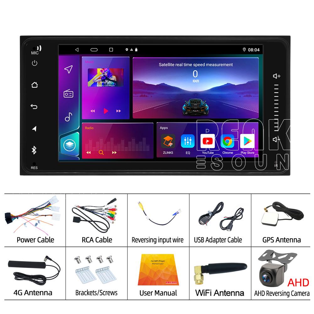 

2 DIN Android стерео Carplay Авто универсальный мультимедийный видеоплеер для Toyota Vios Crown Camry Hiace Previa Corolla RAV4 2+32+AHD