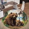 1PC Bear Cub Forest Office Round Area Rug, Under Office Chairs Bedroom Living Room Home Decor,Carpet for Office, -1110273