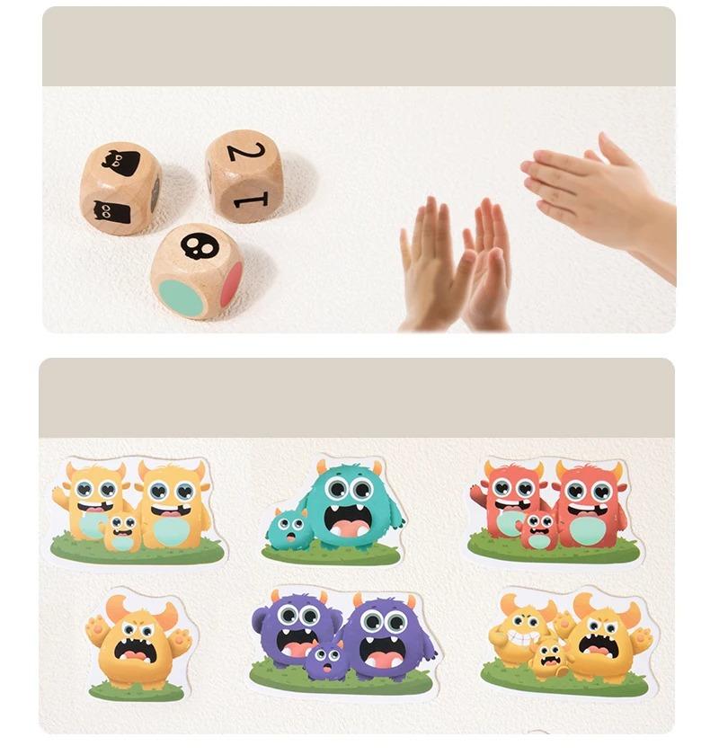 Fun Monster Hunt Board Game Portable Memory Observation Board Game Set Montessori Color Shape Matching Game Colorful Monsters