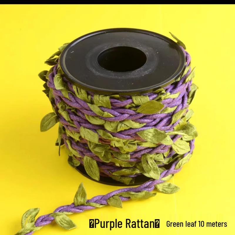 Jute Rope with Rattan Green Leaves for DIY Air Conditioner Pipe Decoration and Crafts