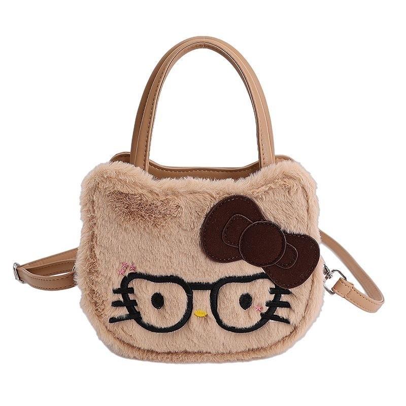 Hello Kitty Cartoon Plush Backpack For Women Men Daily Use Large Capacity Storage
