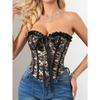 European and American Palace Corset Ruffled Fishbone Bra Outer Wear Tube Top Corset Waist Shaping Top Foreign Trade Supply