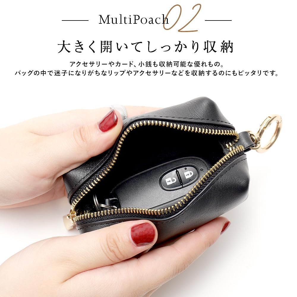 [Rename] Stylish Crossbody Bag, Large Capacity, Genuine Leather Travel Bag, Multi-Pouch, 3-Piece Set, Women's, Black
