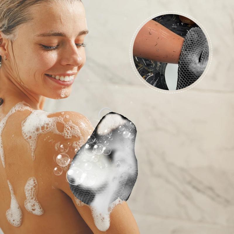 New Honeycomb Tpu Exfoliating Shower Glove - Quick-Drying Body Scrubber Sponge For Bathroom