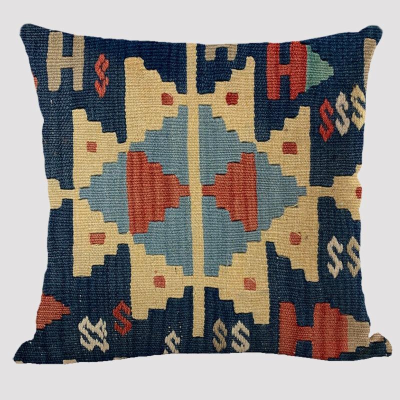Cuscini in Lino con Fantasie Bohémien Multicolori Stampa Geometrica Etnica Astratta Federe per Cuscini Decorativi Cuscino per Divano del Soggiorno