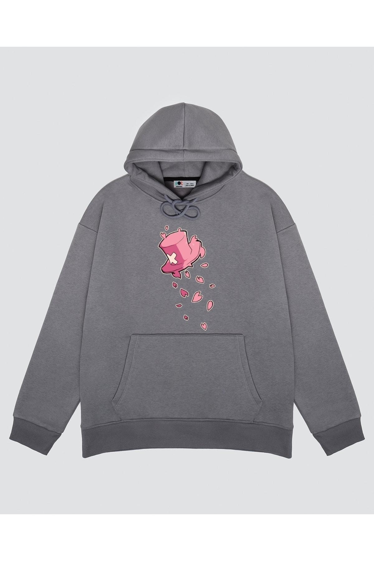 

Unisex Gri Kapşonlu Sweatshirt The Hat Of Doctor