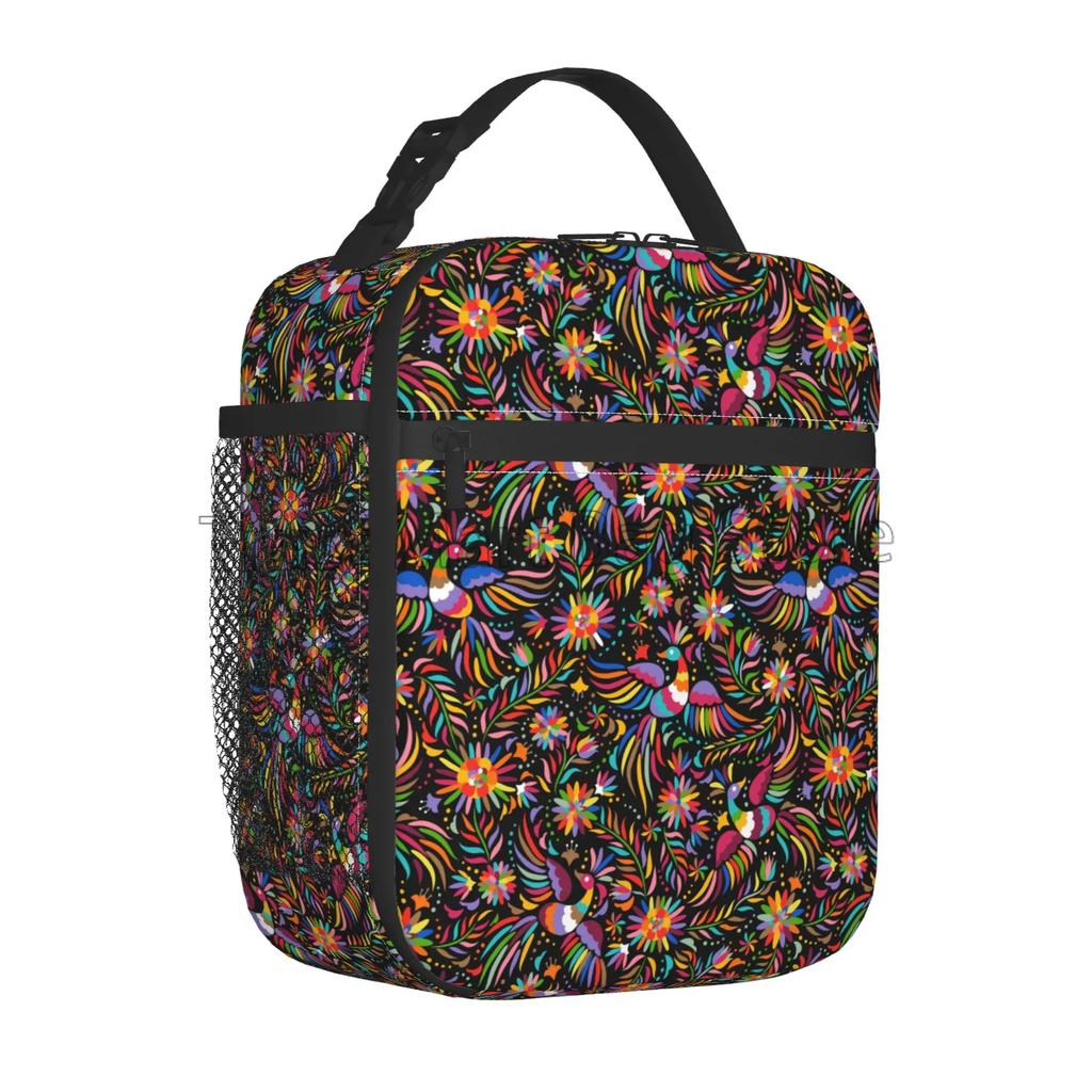 Colorful Mexican Flower Lunch Box Reusable Lunch Bag Work Bento Cooler Reusable Tote Picnic Boxes Insulated Container for Picnic