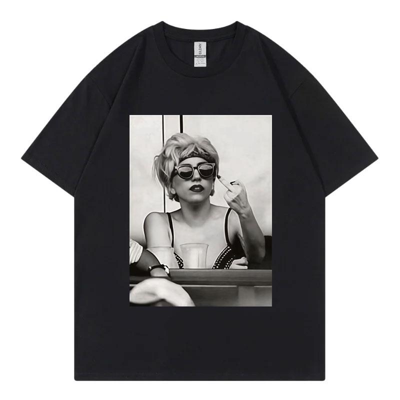 

Singer Lady Gaga Merch T Shirt Men Women Clothing Harajuku Pop Music Short Sleeve Tshirt High Quality Cotton Oversized Tshirts 4XL