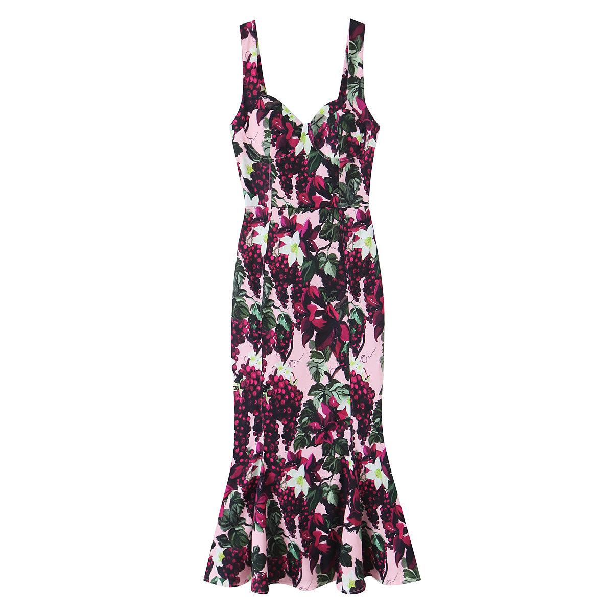 

2025 Summer Floral V-Neck Slimming Dress for Women Large