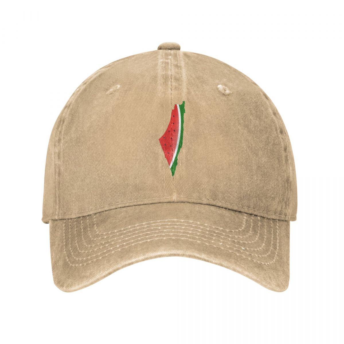 

Vintage Watermelon Palestine Baseball Cap Unisex Distressed Cotton Sun Cap Outdoor Adjustable Hats Cap One Size