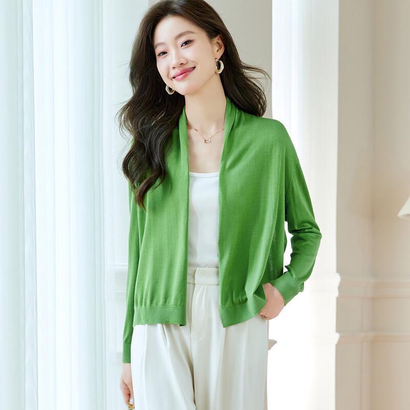 Srcr Women's 100% Mulberry Silk Knitted Cardigan