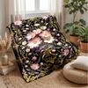 Elegant Floral Frame Theme Blanket Lightweight Warm Flannel Blanket Decorative Throw Blanket for Home Decoration
