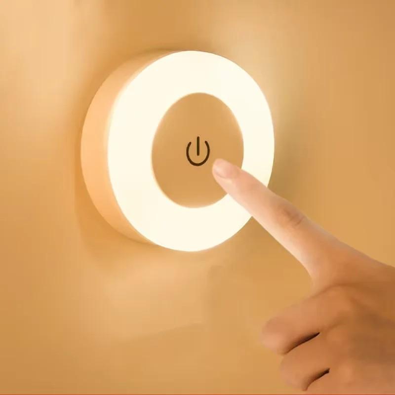 Led Wall Light Portable USB Rechargeable Night Light for Living Room Bedroom Lighting Lamps Bedside Lamp Touch Light Home Decor