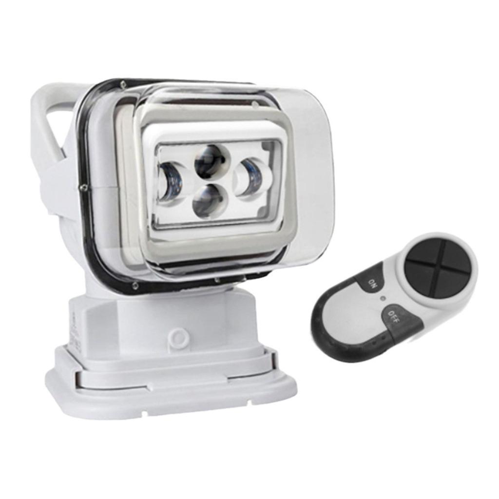 LED Marine Searchlight,60W 12V24V Remote Control Spotlight,360 Degree Rotating Work Light,for Boat Truck SUV 4x4 Off-Road,7 Inch