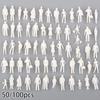 50/100Pcs 1:75 Scale Model Miniature White Figures Human Architectural Model Figures Model Miniature Figures Miniature