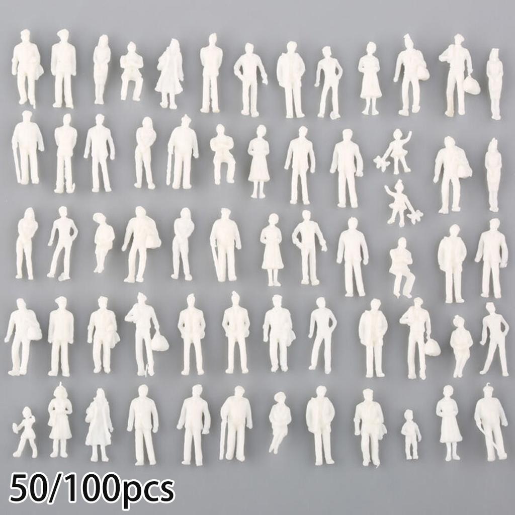 50/100Pcs 1:75 Scale Model Miniature White Figures Human Architectural Model Figures Model Miniature Figures Miniature